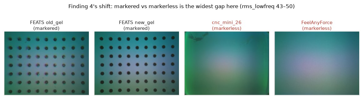The four force-labelled populations. Two carry a printed dot lattice and two do not. That 